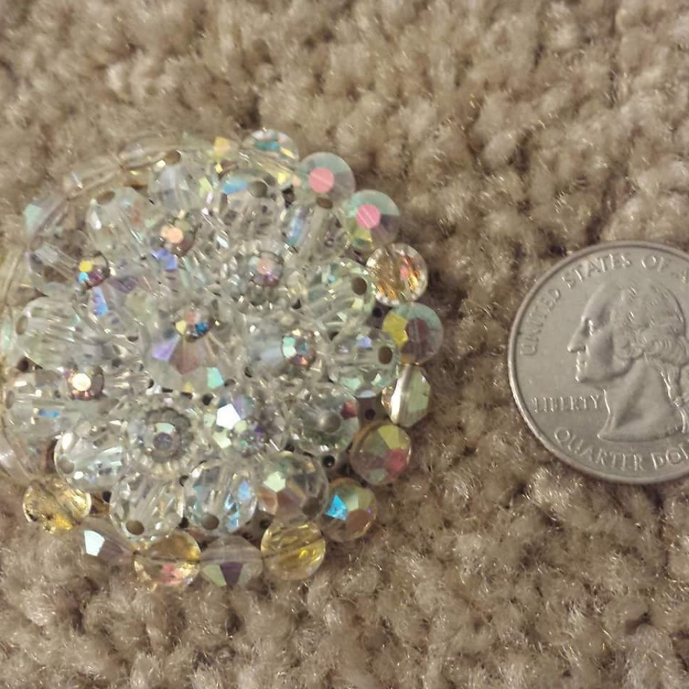 Vintage Brooch Pageant AB Stones Crystals